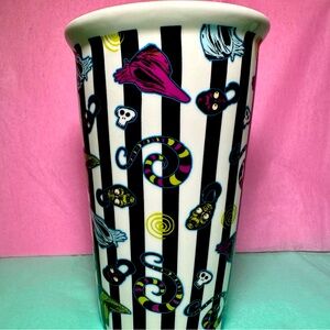 Tim Burton BeetleJuice Travel Mug Ceramic. Spirit Halloween